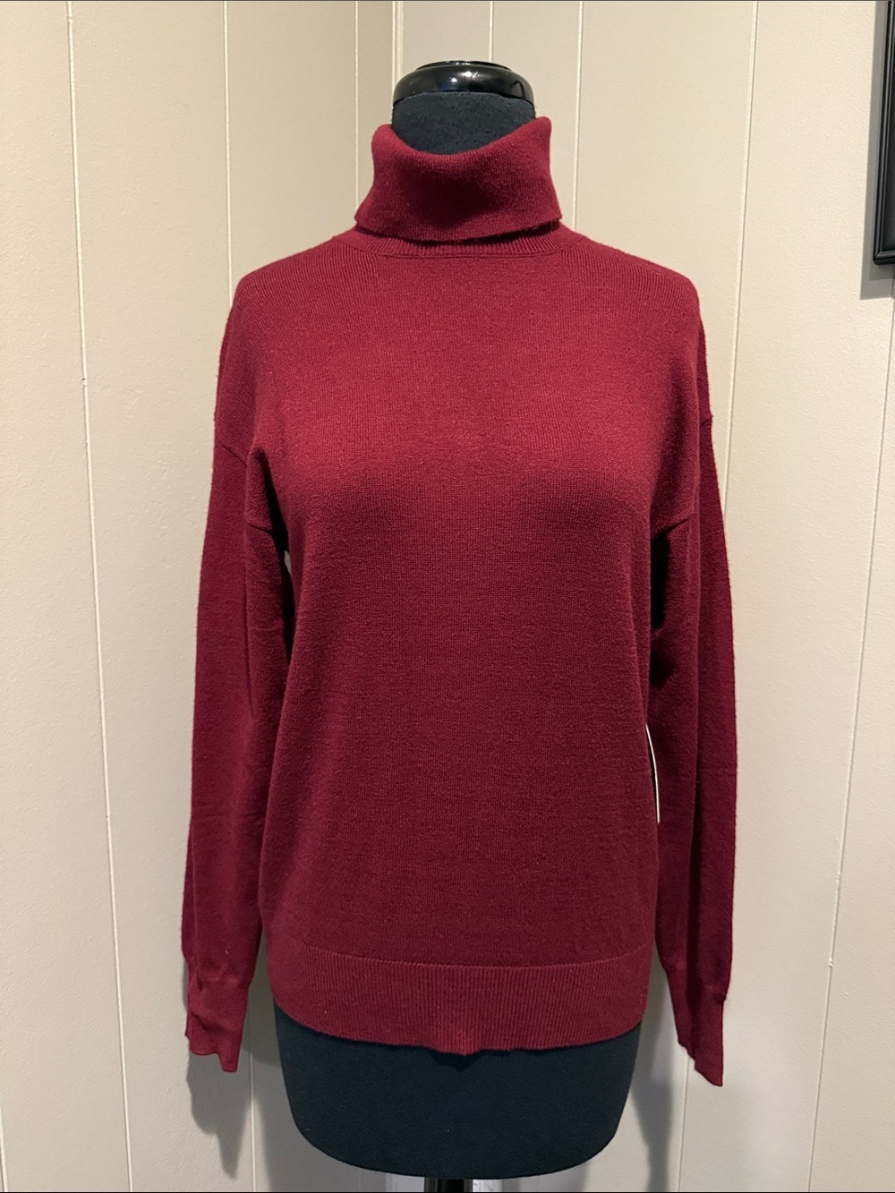 RACHEL Rachel Roy Women’s Small Wine Burgundy Turtleneck Sweater